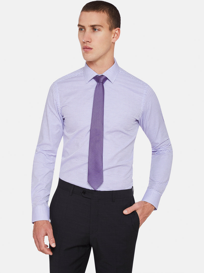 BECKTON SQUARED DOBBY SHIRT PURPLE