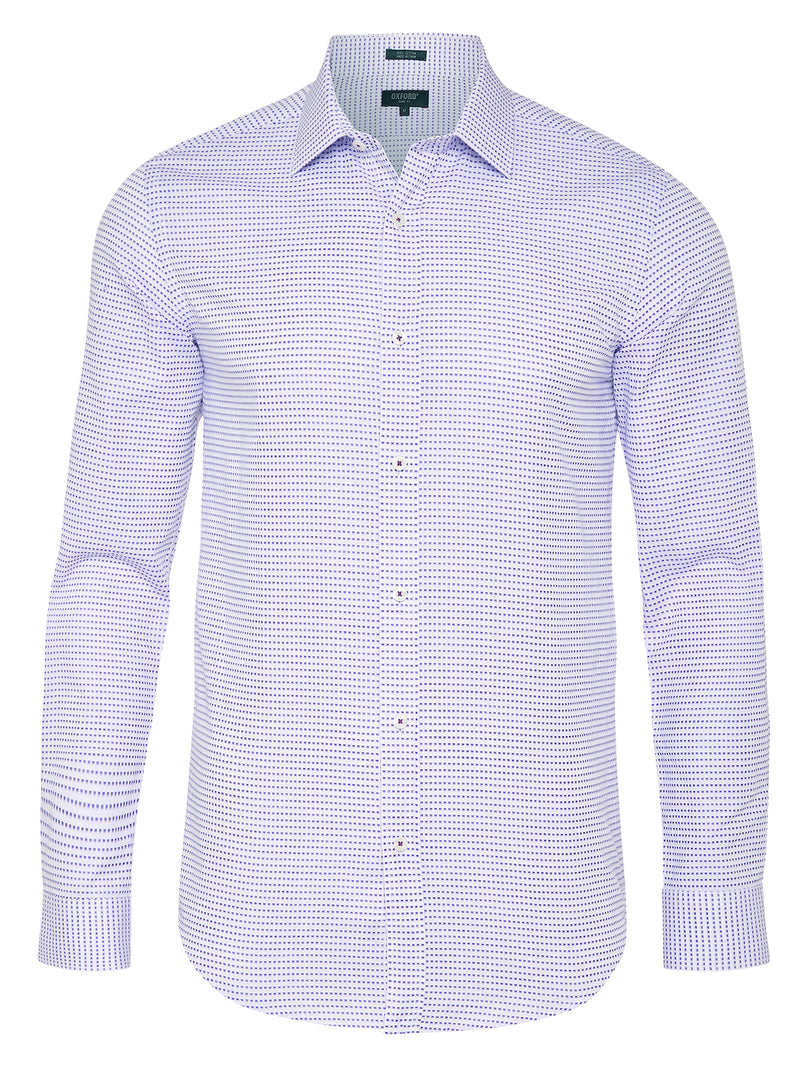 BECKTON SQUARED DOBBY SHIRT PURPLE