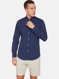 STRATTON PAISLEY PRINT SHIRT NAVY