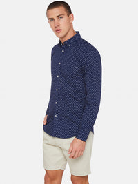 STRATTON PAISLEY PRINT SHIRT NAVY