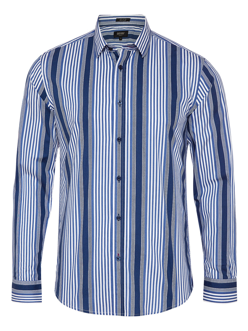 KENTON STRIPE SHIRT PETROL