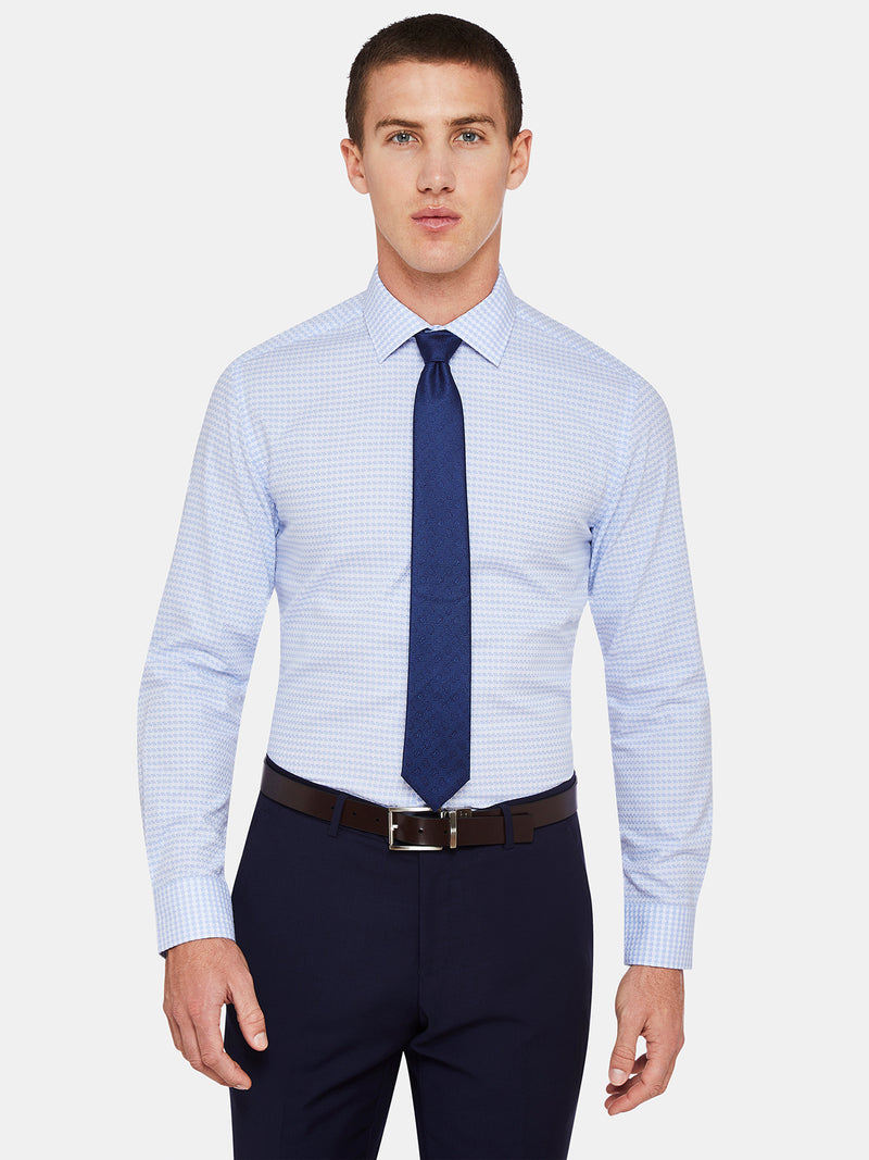 BECKTON DOBBY SHIRT BLUE