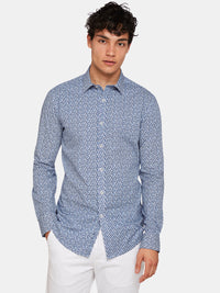 KENTON PRINTED SHIRT BLUE