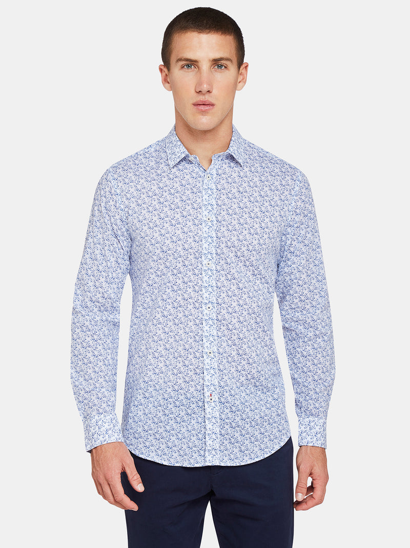 KENTON PRINTED SHIRT BLUE