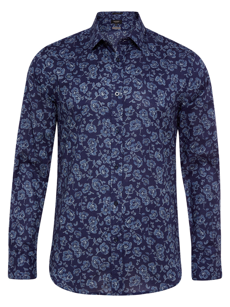 KENTON FLORAL PRINT SHIRT NAVY