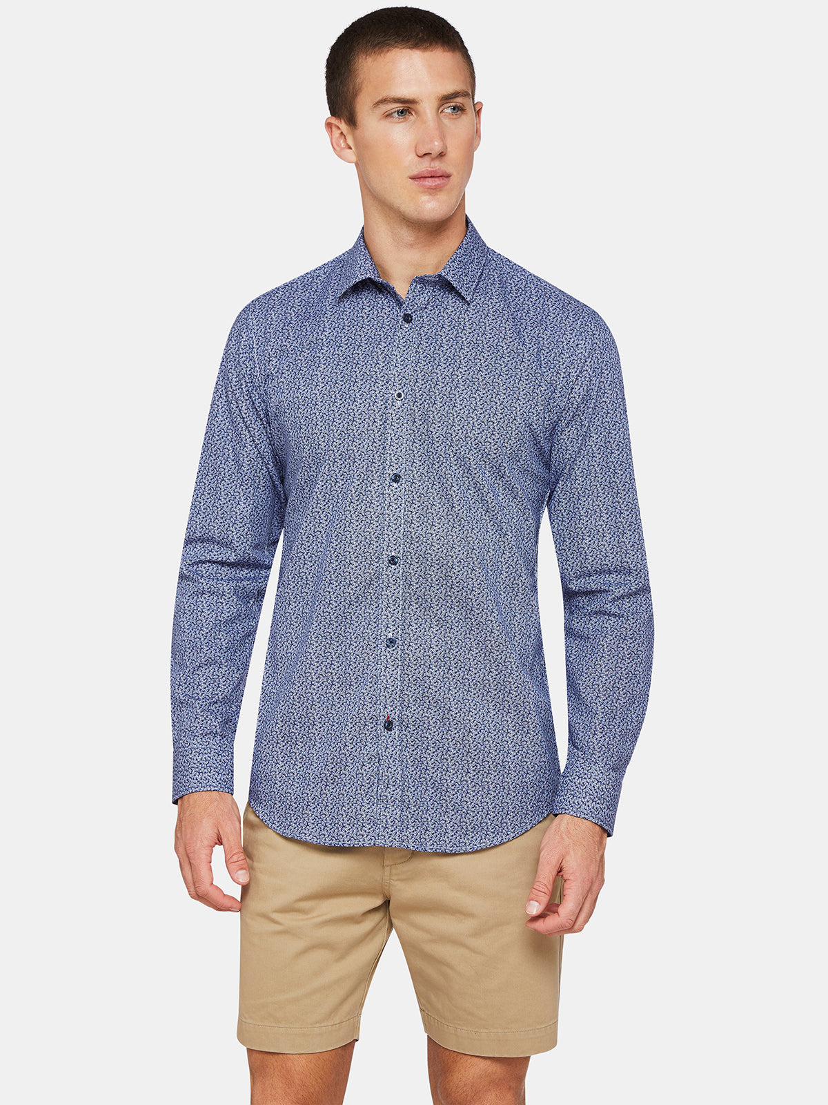 KENTON PRINTED SHIRT BLUE