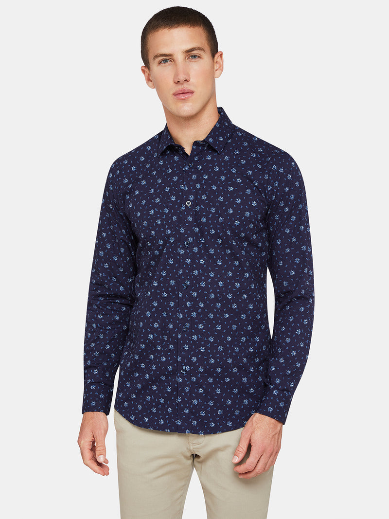 KENTON FLORAL PRINTED SHIRT NAVY