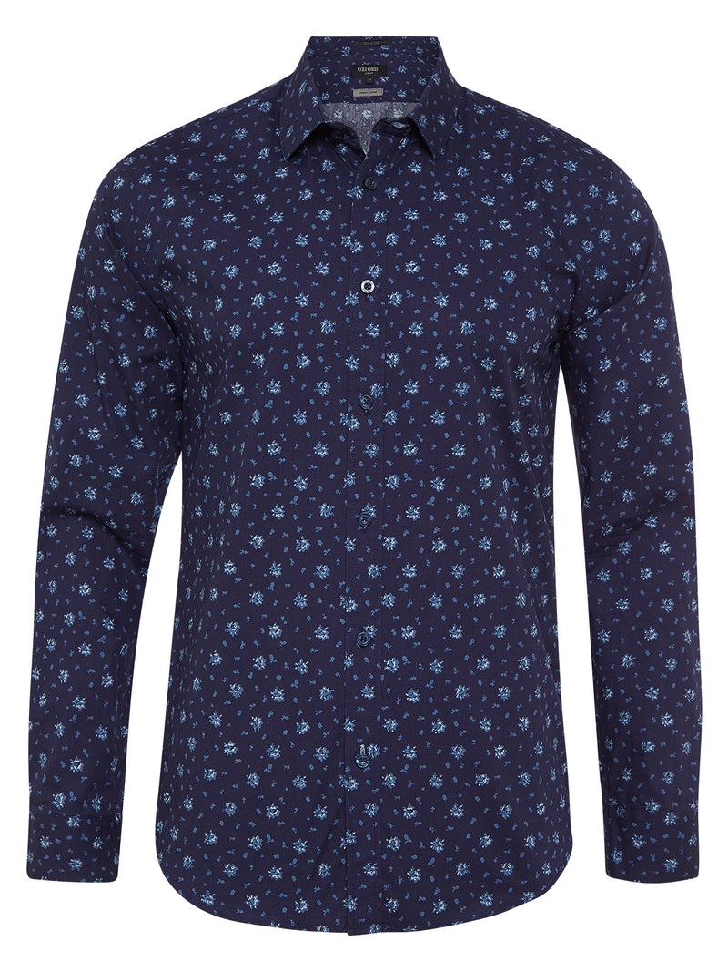 KENTON FLORAL PRINTED SHIRT NAVY