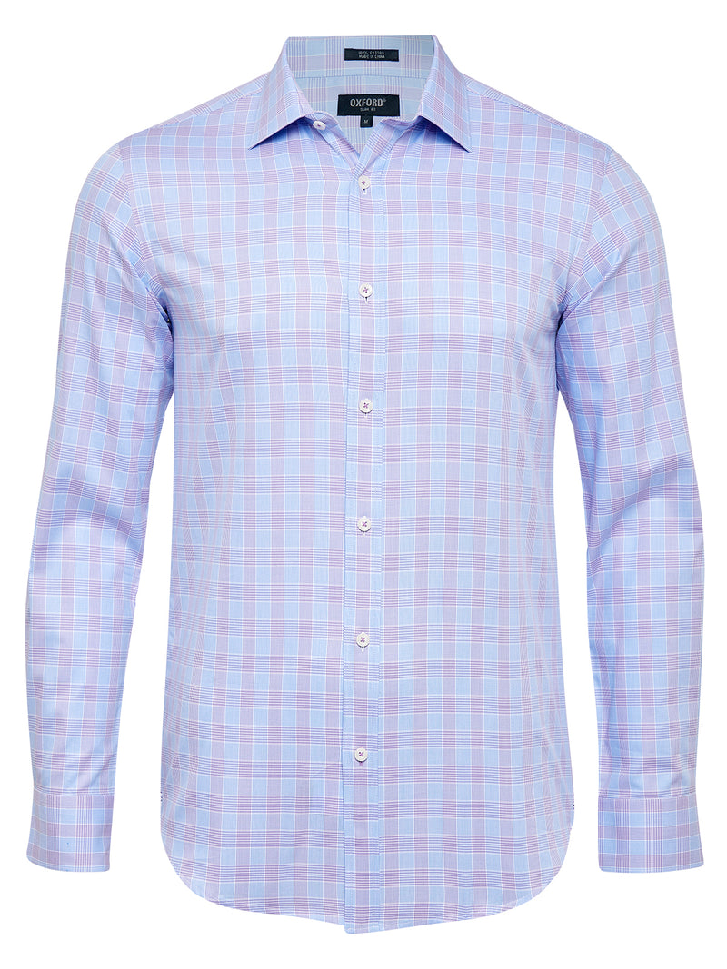 BECKTON CHECKED SHIRT PURPLE/SKY