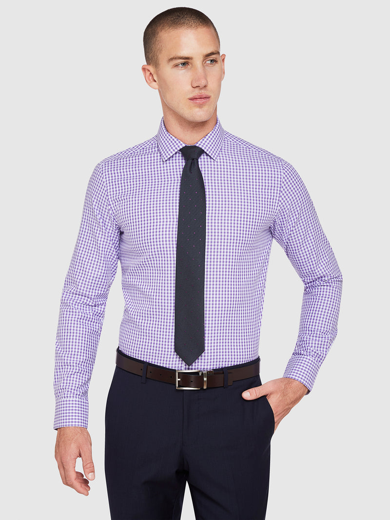 BECKTON CHECKED SHIRT PURPLE