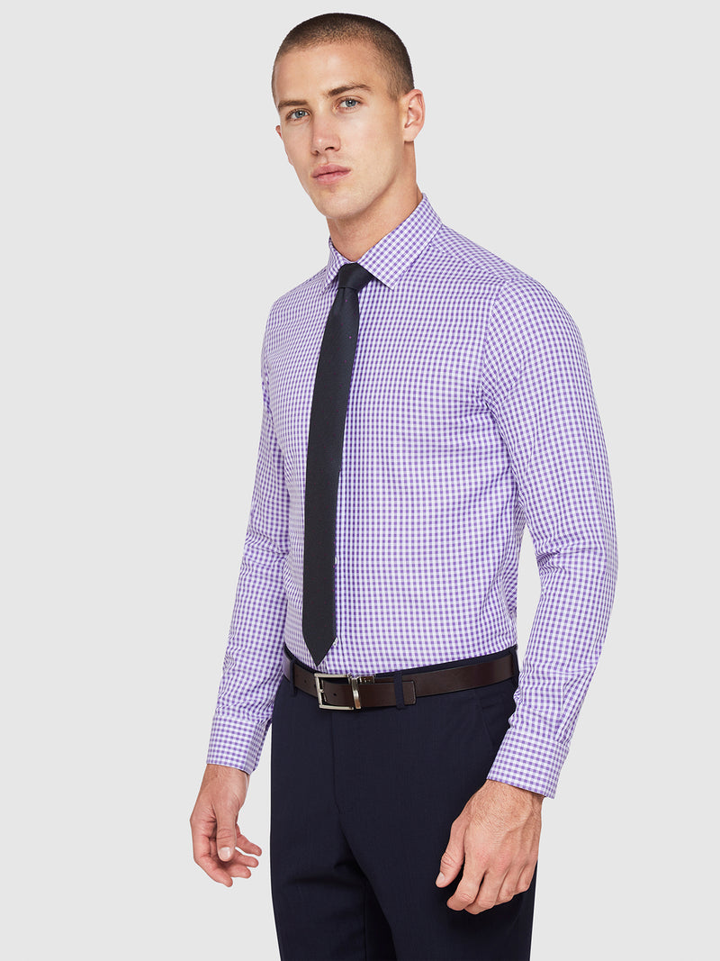 BECKTON CHECKED SHIRT PURPLE