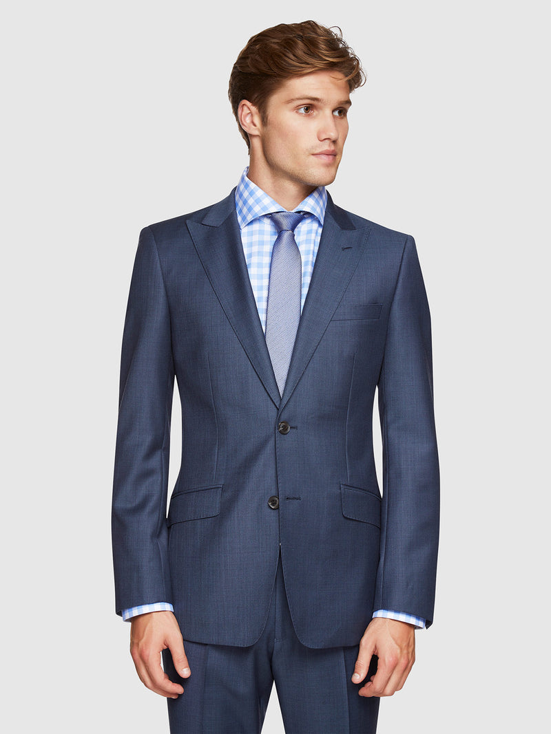 HOPKINS PEAK LAPEL WOOL SUIT JACKET PETROL