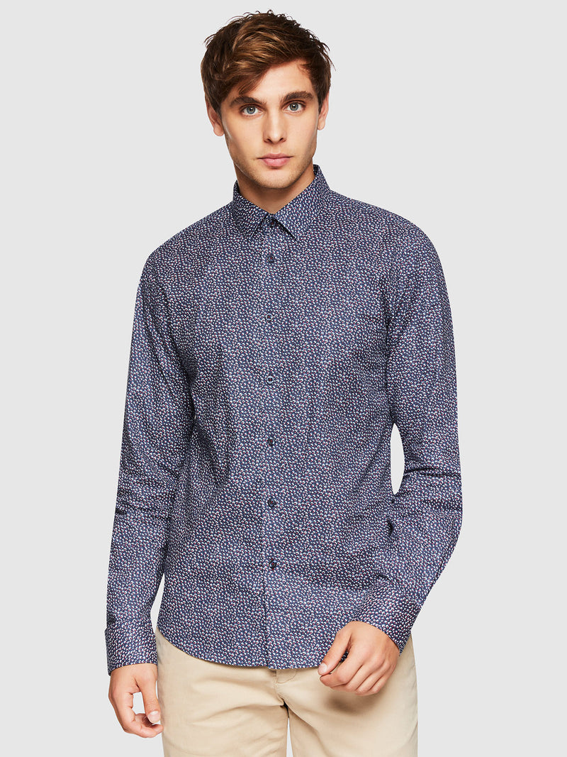 KENTON PRINTED SHIRT BLUE