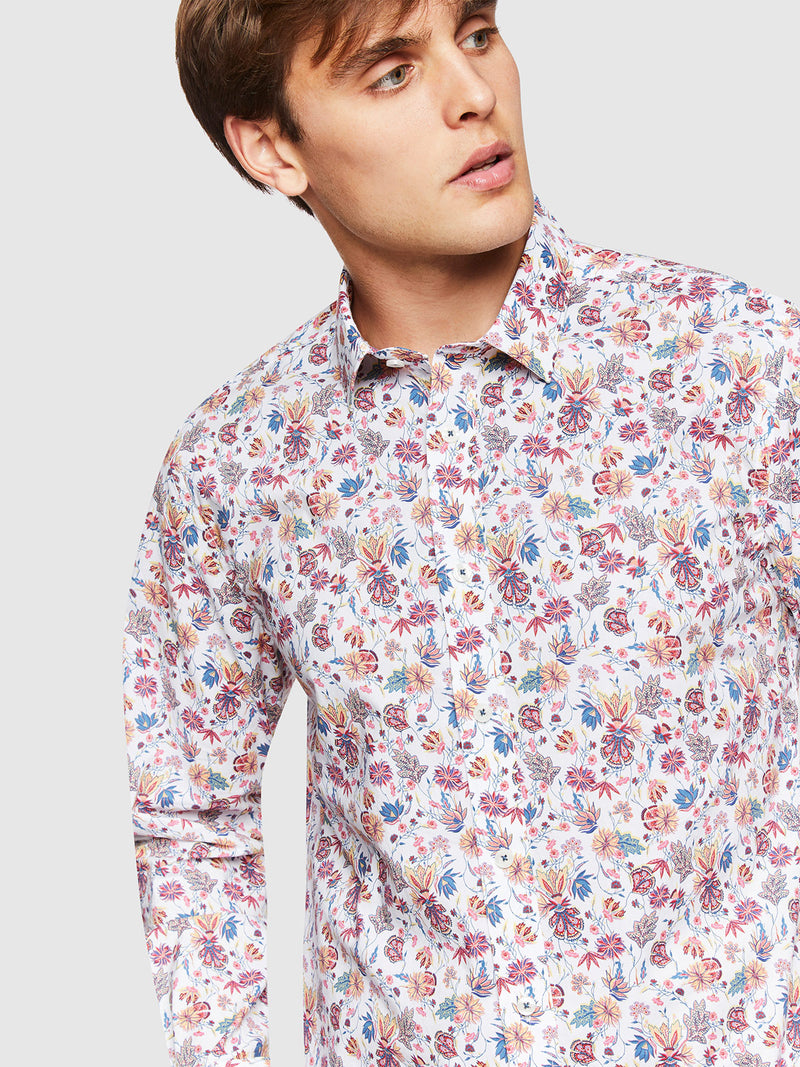 KENTON FLORAL PRINTED SHIRT RED