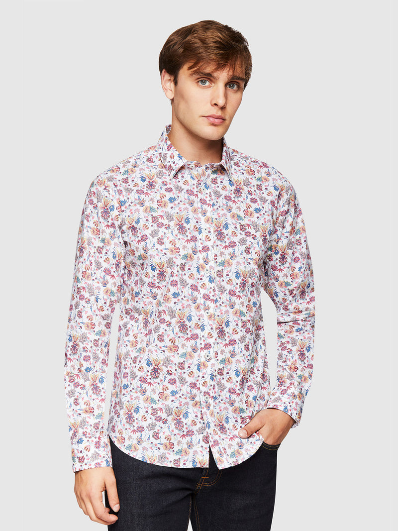 KENTON FLORAL PRINTED SHIRT RED