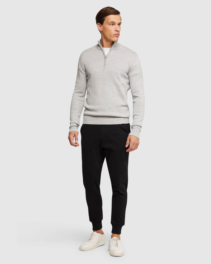 ROBERT ZIP NECK KNIT PULLOVER MENS KNITWEAR