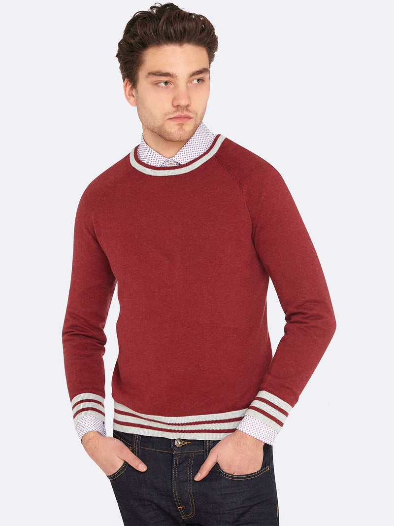 ALBERT KNIT PULLOVER RED MELANGE