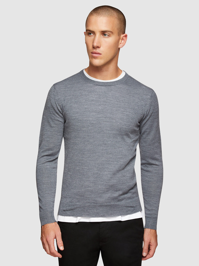 CREW NECK WOOL BLEND PULLOVER