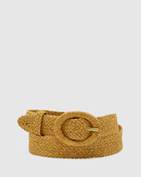 AVRIL RAFFIA WAIST BELT ECRU