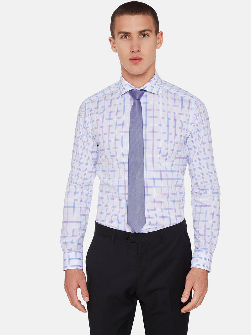 TRAFALGAR CHECKED LUXURY SHIRT PURPLE