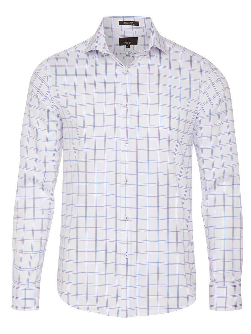 TRAFALGAR CHECKED LUXURY SHIRT PURPLE