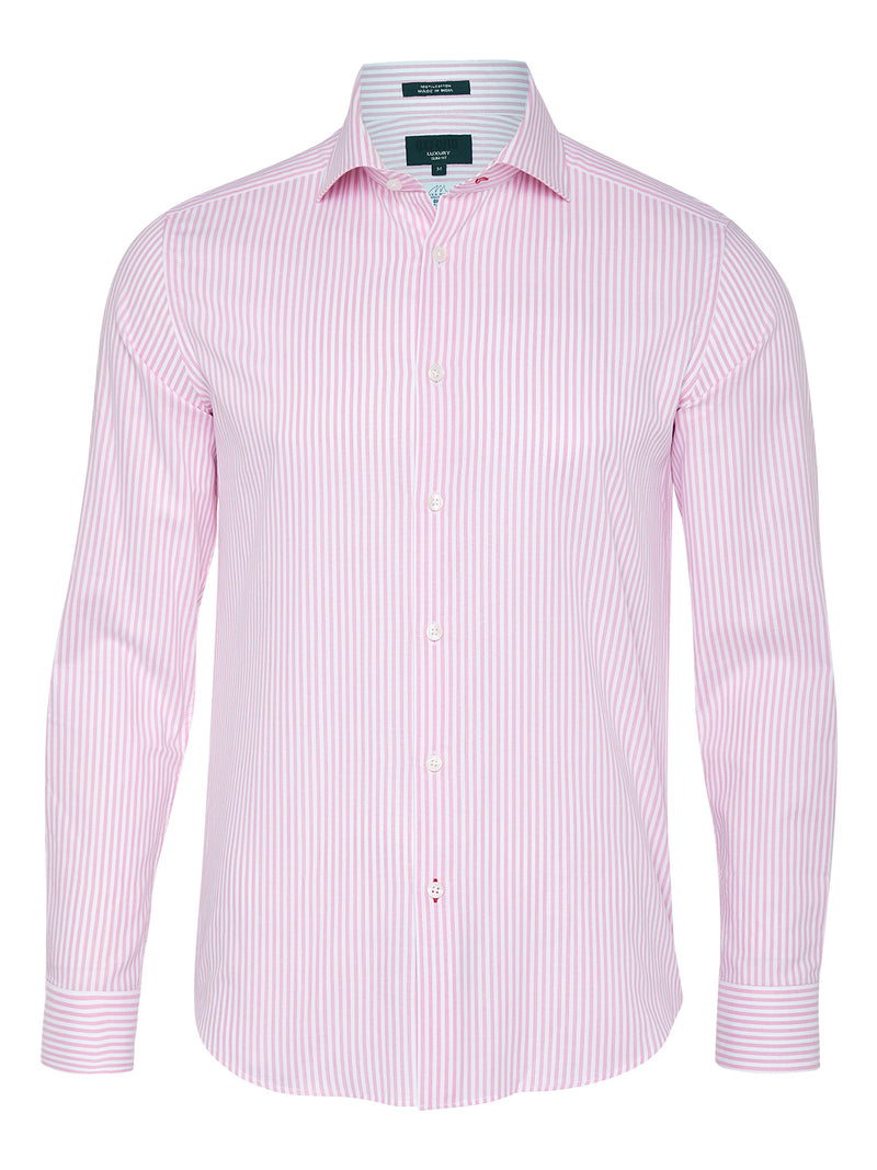 TRAFALGAR STRIPED LUXURY SHIRT PINK