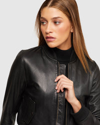 BETTY LEATHER BOMER WOMENS SUITS JKTS COATS