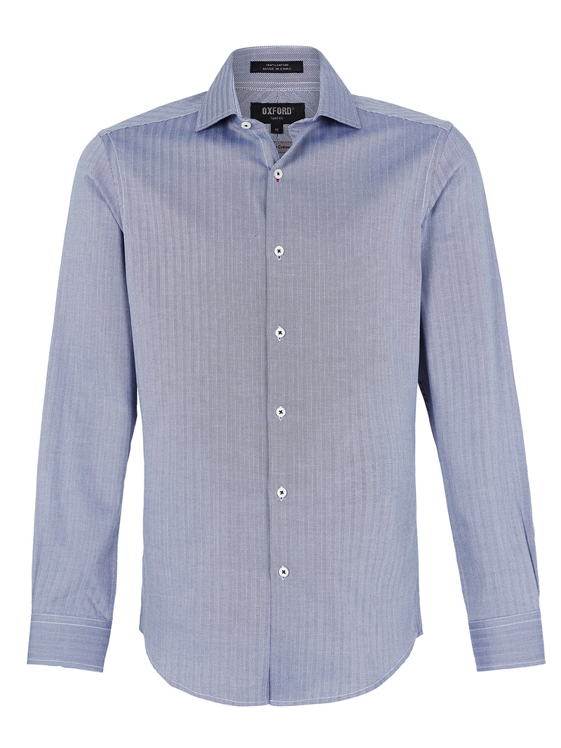 TRAFALGAR HERRINGBONE SHIRT NVY