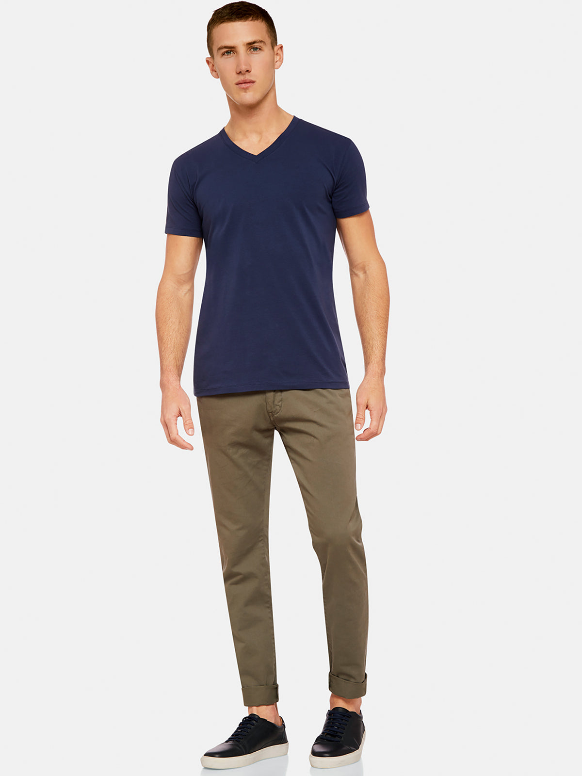 PETER STRETCH V-NECK T-SHIRT