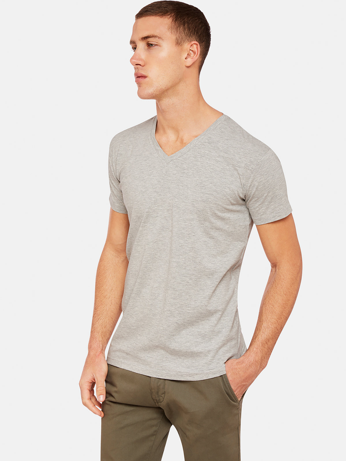 PETER STRETCH V-NECK T-SHIRT