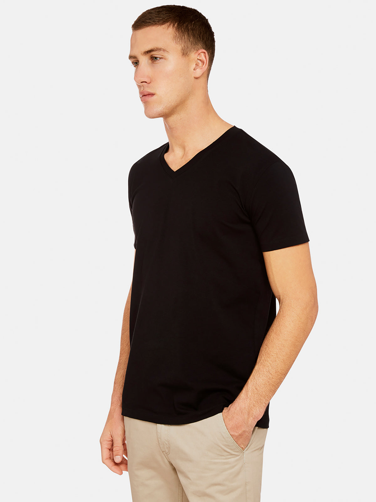 PETER STRETCH V-NECK T-SHIRT