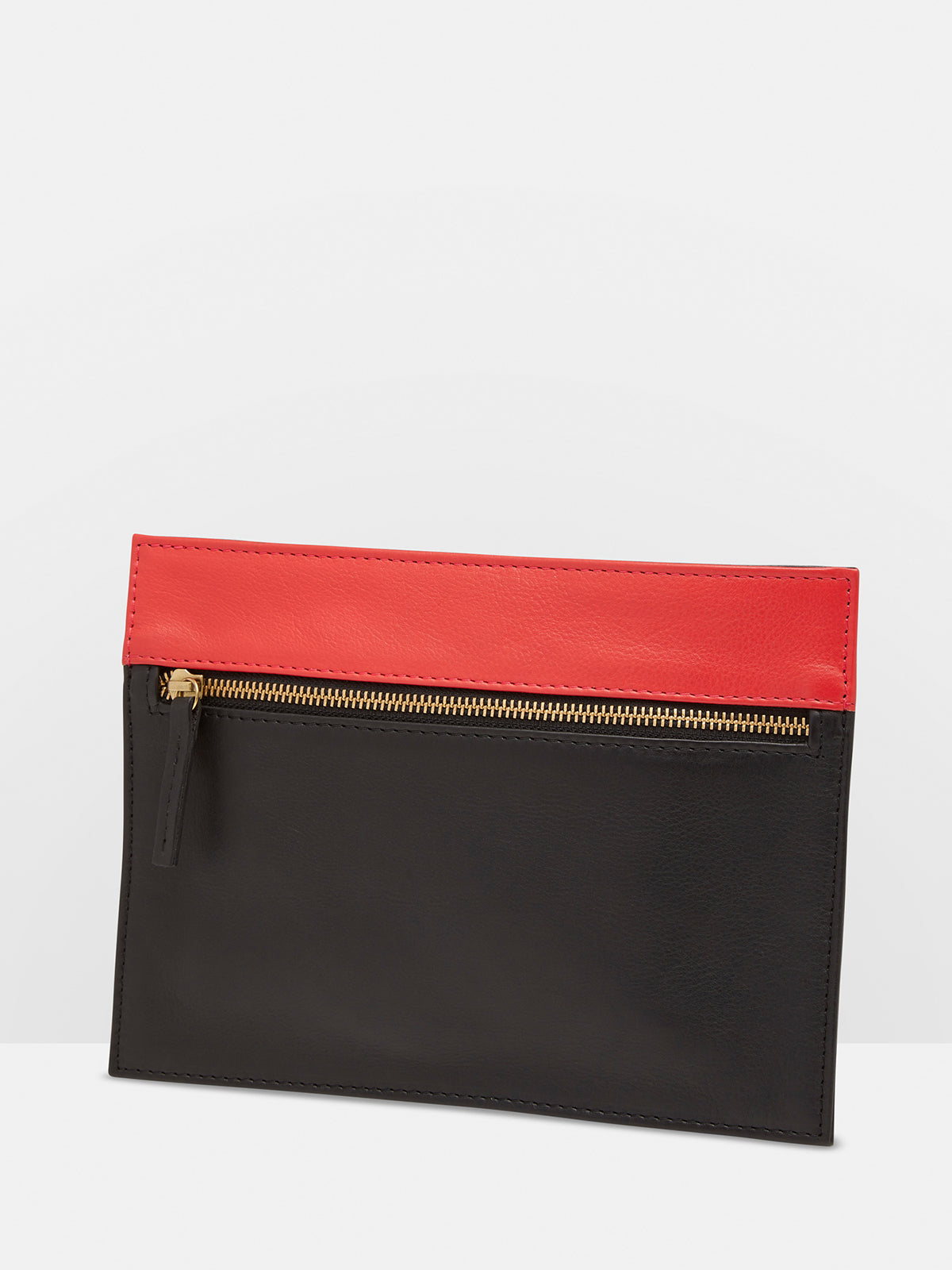 BROOKE CONTRAST COLOUR CLUTCH BLACK/CORAL