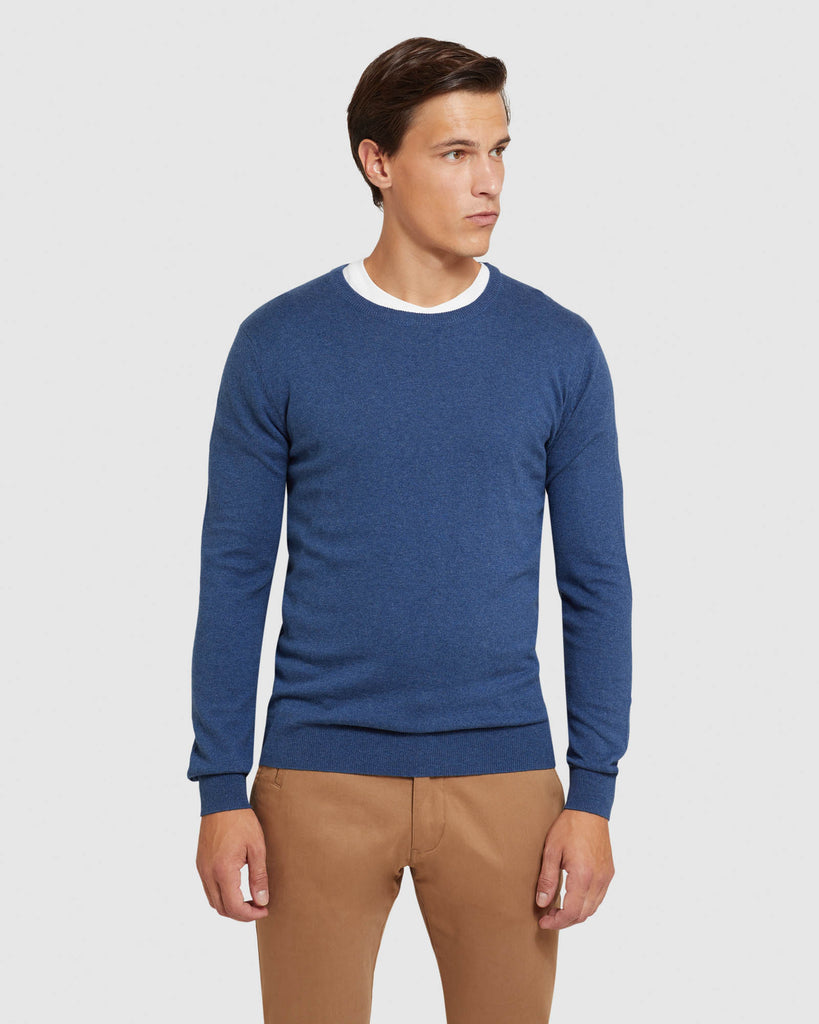 Crew Neck Cotton Cashmere Pullover – Oxford Shop