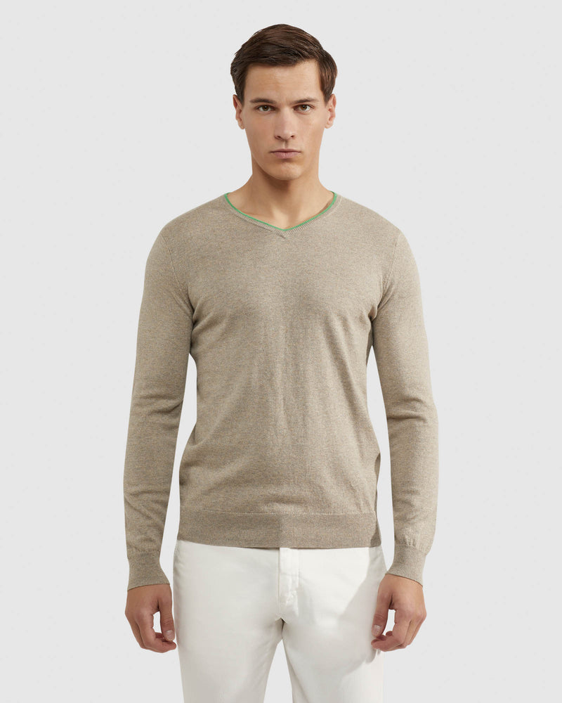 LENNY VNECK CASHMERE BLEND PULLOVER MENS KNITWEAR