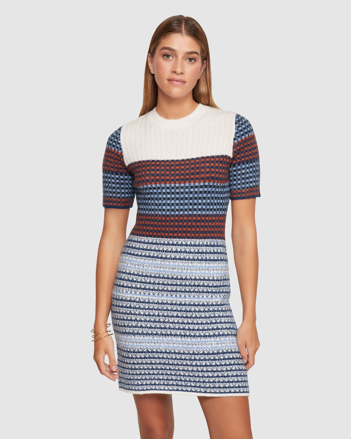 SHELLY JACQUARD KNIT MINI DRESS WOMENS DRESSES