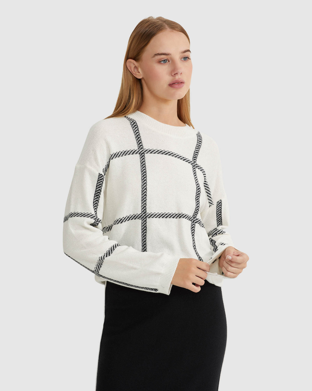 PEGGY GRAPHIC CREW NECK KNIT TOP WOMENS KNITWEAR