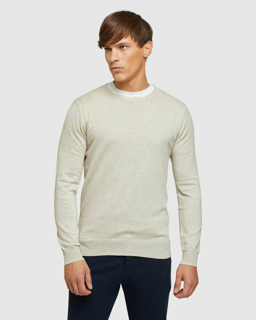 CREW NECK COTTON CASHMERE PULLOVER – Oxford Shop