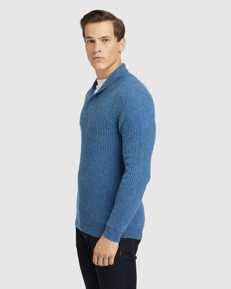 HARVEY SHAWL NECK KNIT