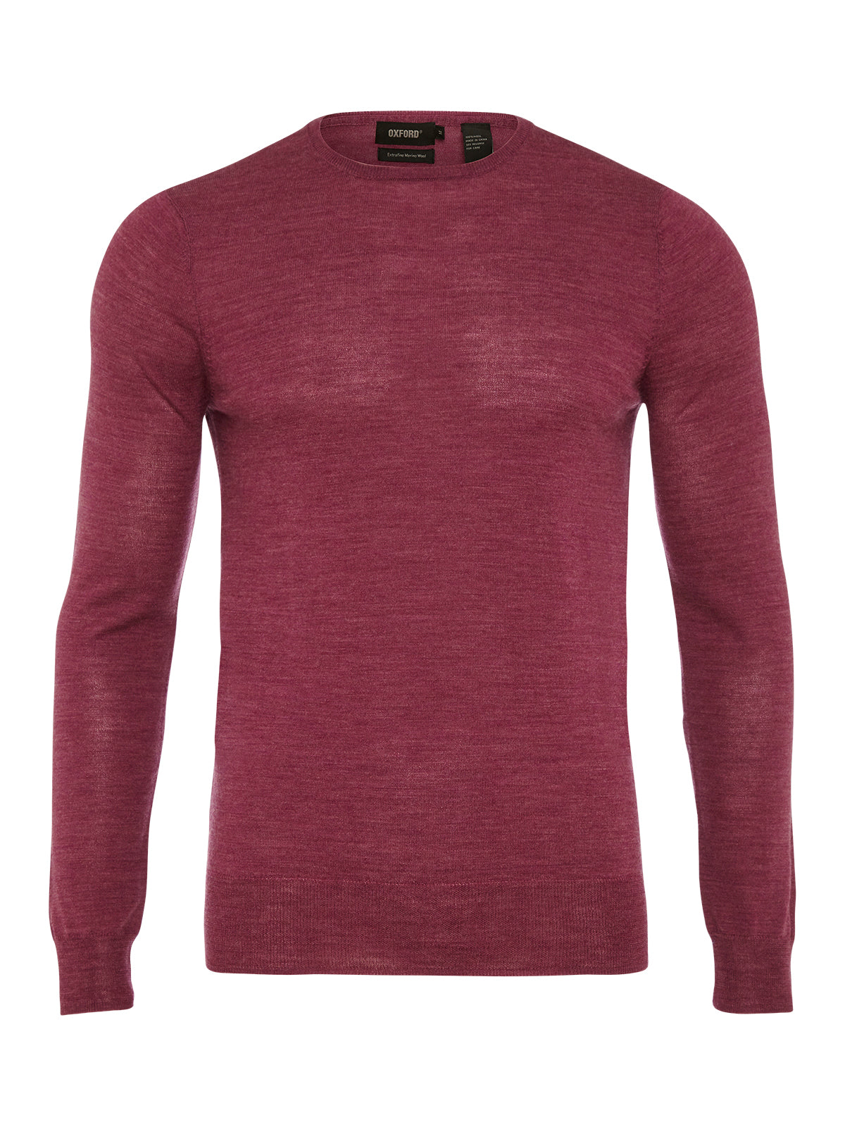 MERINO WOOL CREW PULLOVER BERRY