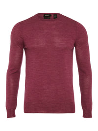 MERINO WOOL CREW PULLOVER BERRY