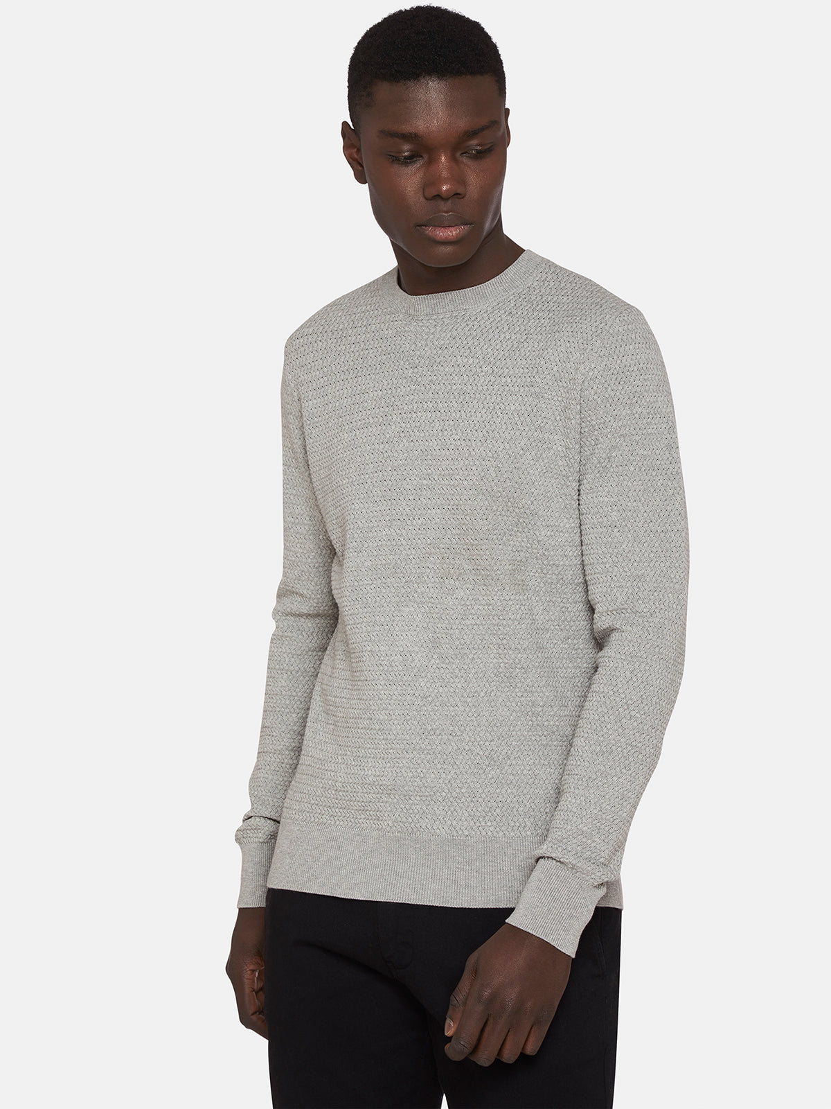 FLETCHER TEXTURED COTTON CREW NECKX