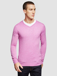 WOOL VISCOSE V-NECK KNIT