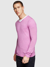 WOOL VISCOSE V-NECK KNIT