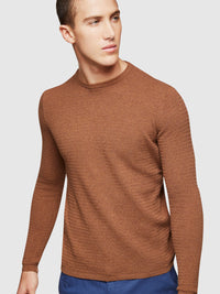 BARTON TEXTURED CREW NECK PULLOVER