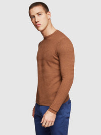 BARTON TEXTURED CREW NECK PULLOVER