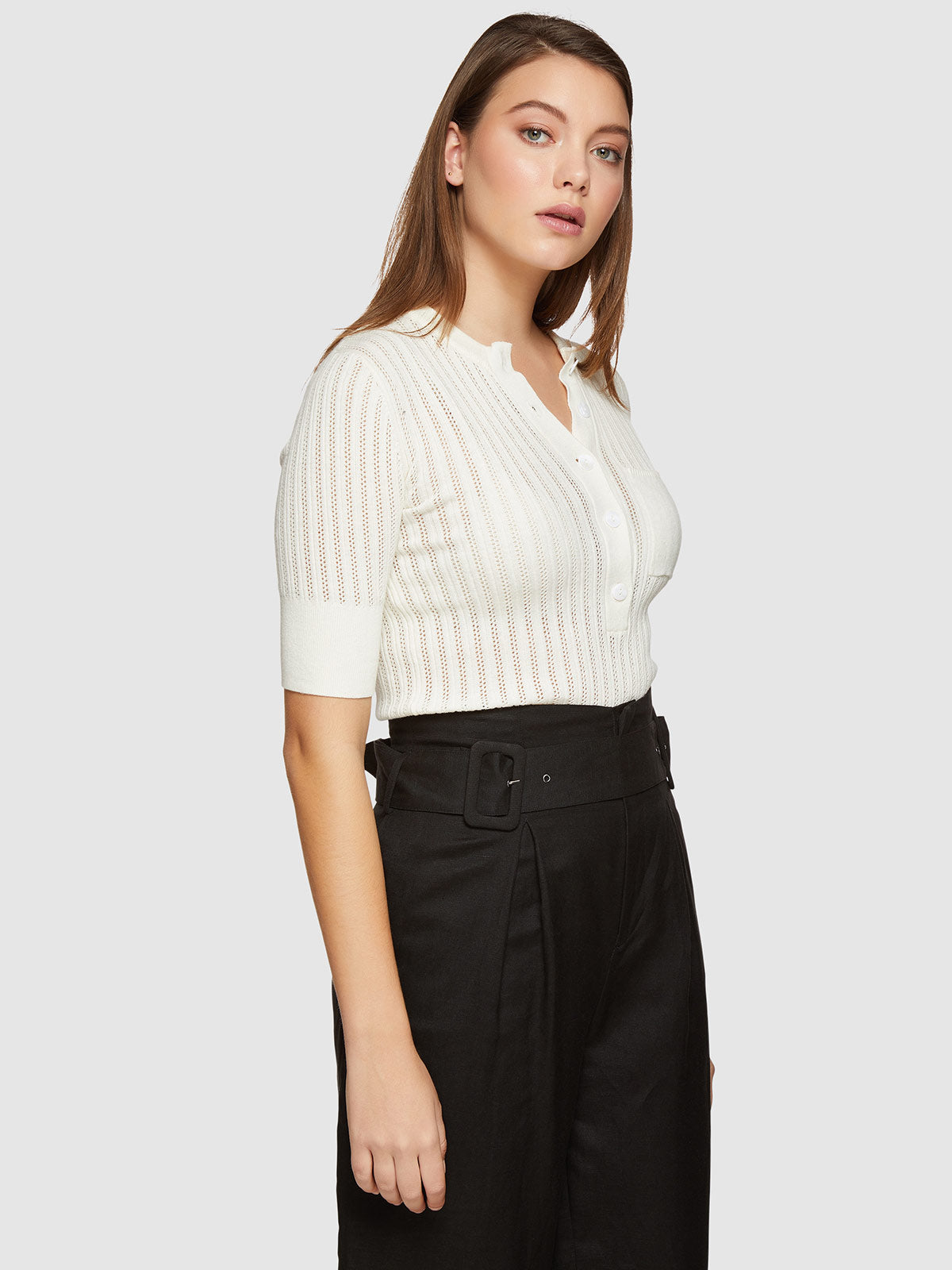 LARA RIB KNITTED TOP