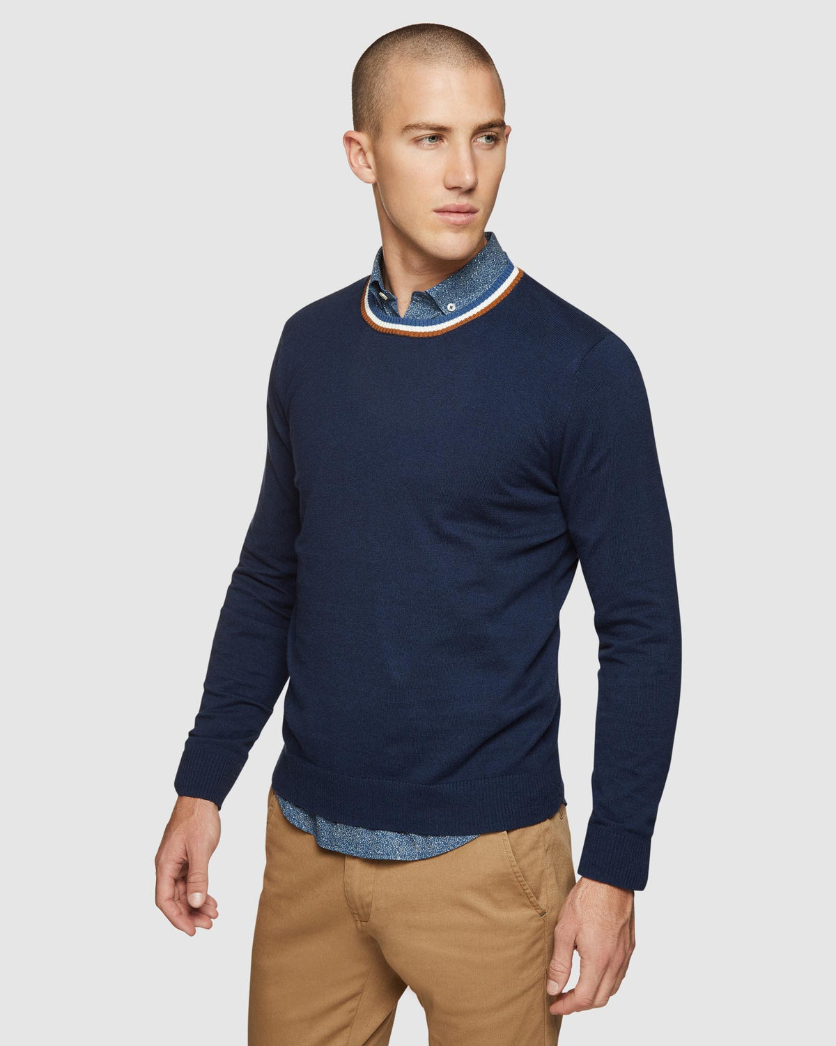 FRED CREW NECK TEXTURED PULLOVER