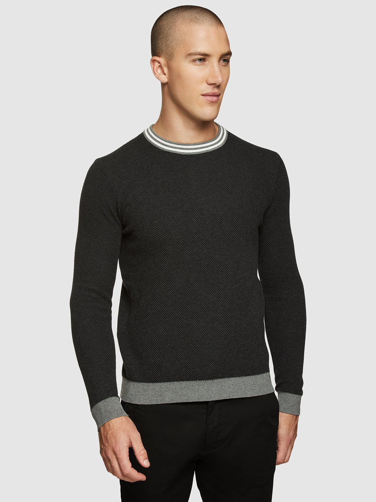 FRED CREW NECK TEXTURED PULLOVER