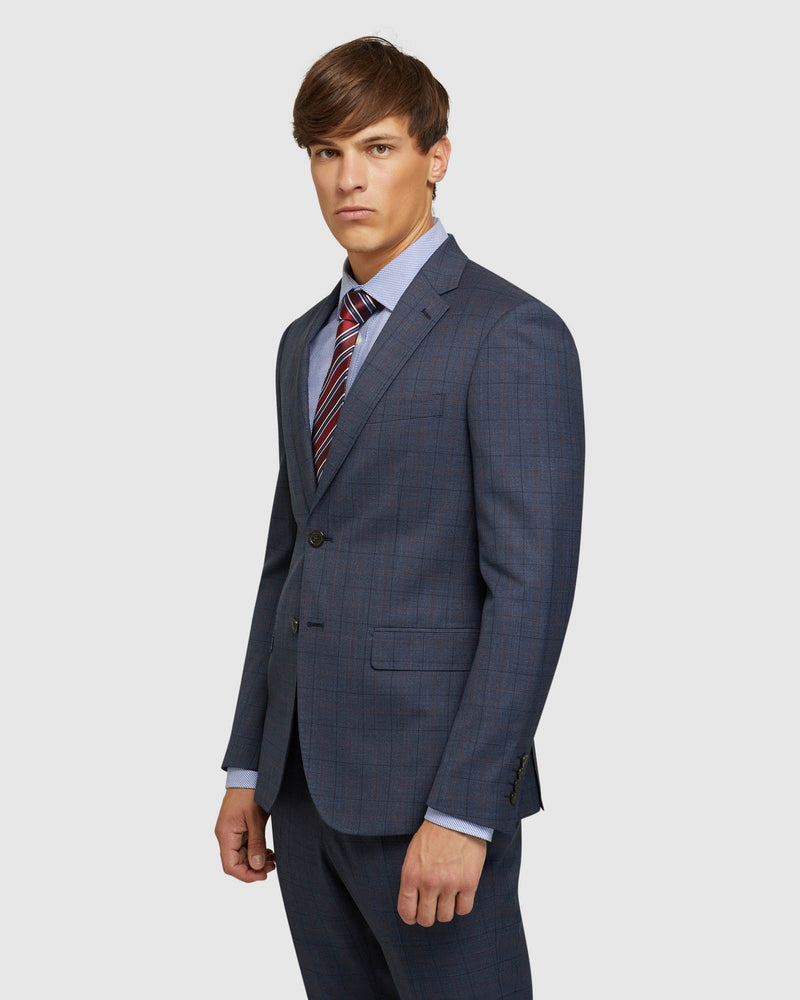 BYRON WOOL STRETCH CHECKED JACKET