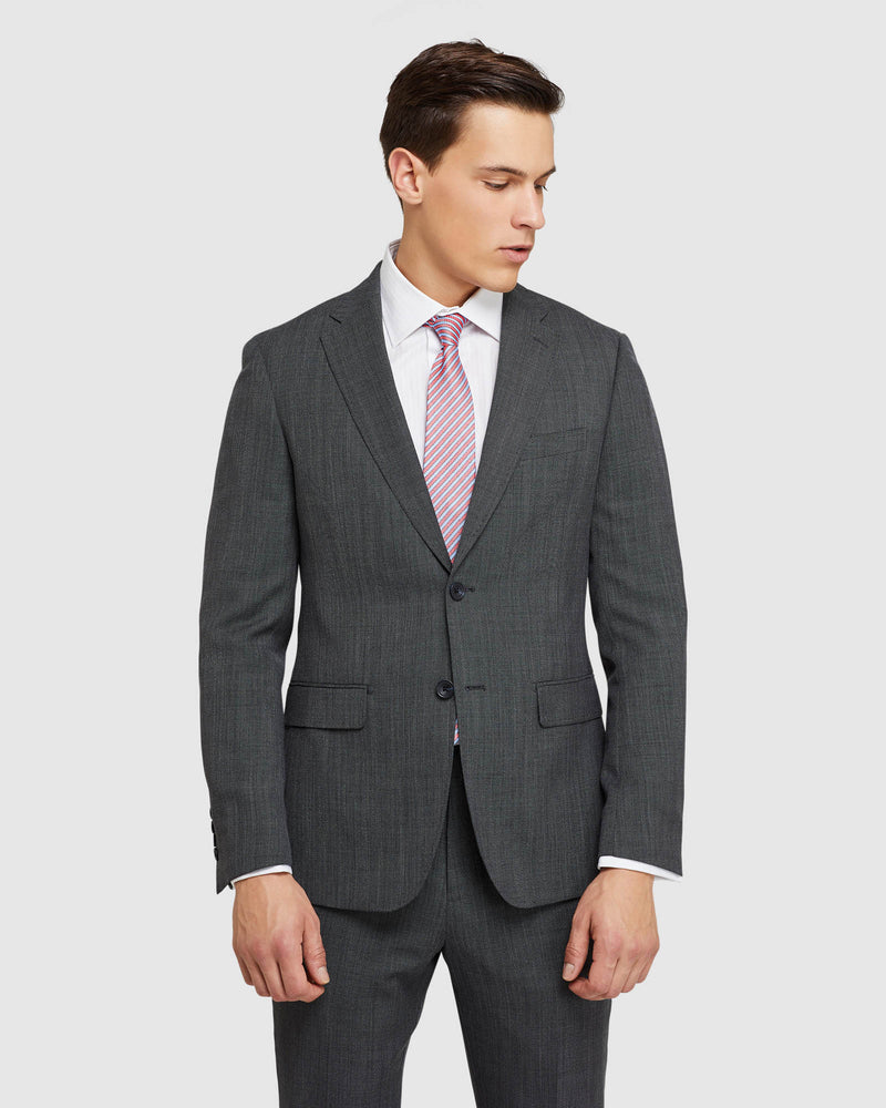 BYRON WOOL STRETCH SUIT JACKET CHARCOAL